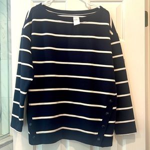 Loft Lou & Grey Striped Side Snap Sweatshirt